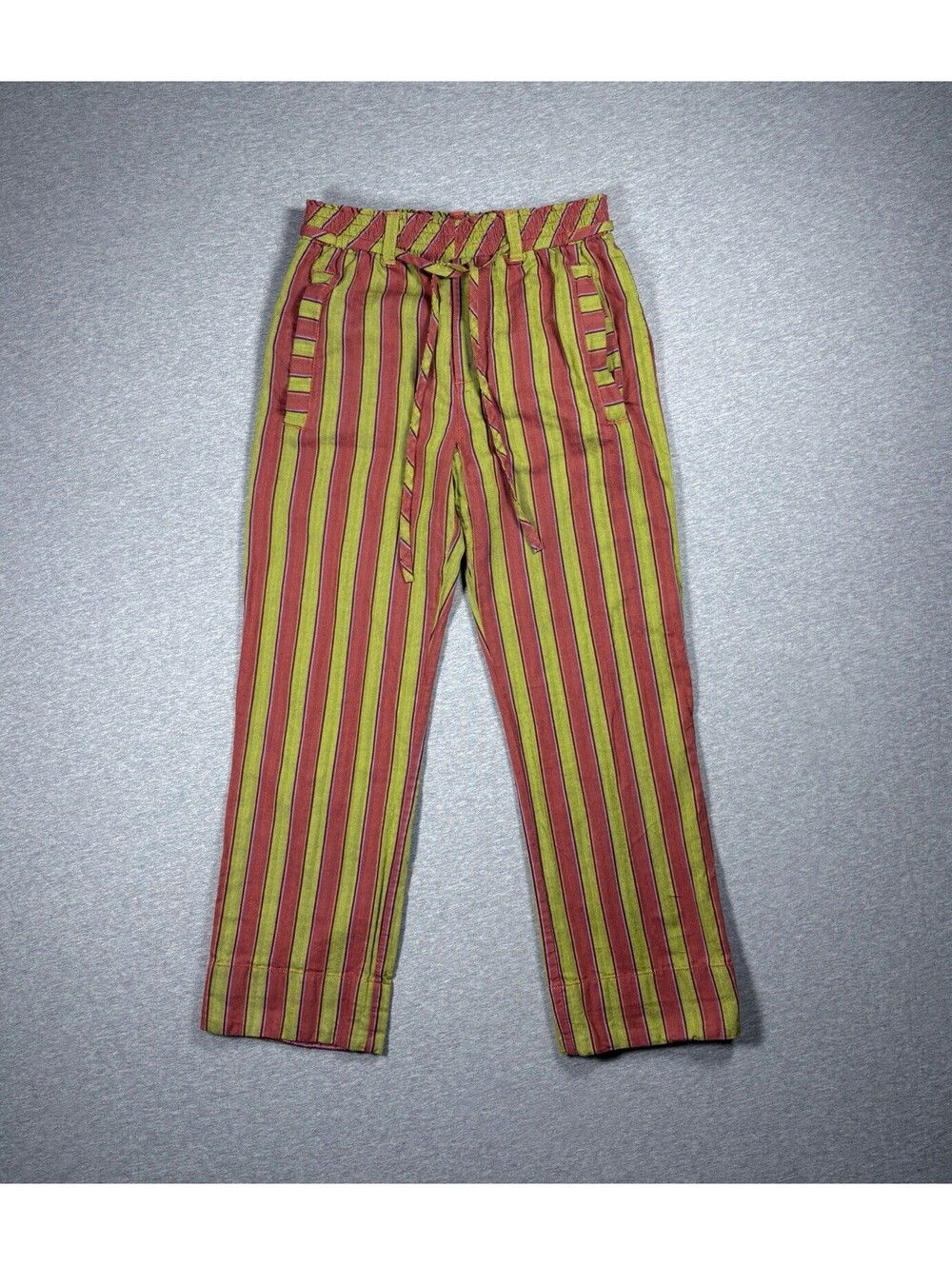 Free People Marielle Pull On Trouser Pants Striped Straight Leg Women’s XS